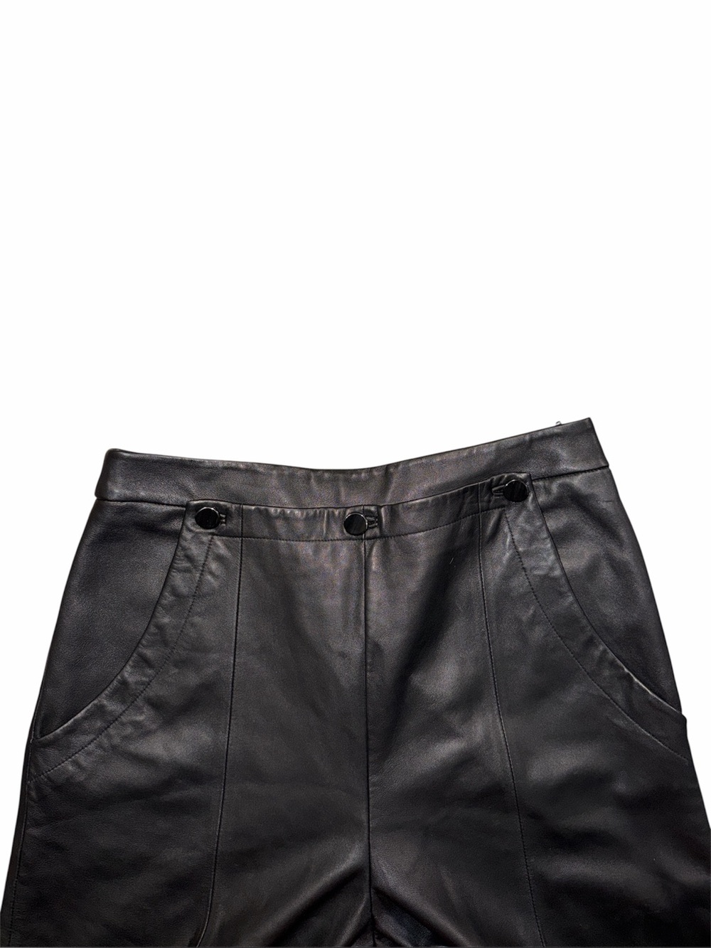 Jason Wu Black Cropped Wide-Leg Leather Pants - Picture 4 of 6